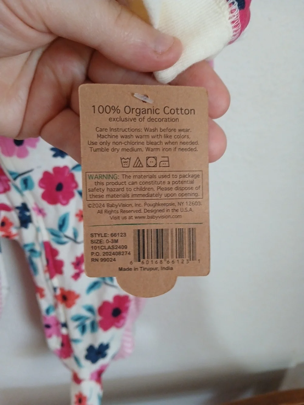 Touched by Nature Baby Girls Organic Cotton Zipper Sleep and Play 3pk